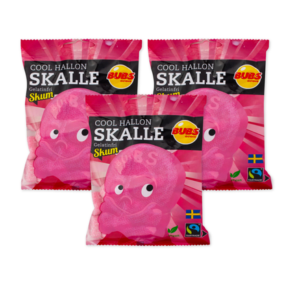 BUBS Raspberry Skulls Mini – Vegan - Swedish Candy - Raspberry