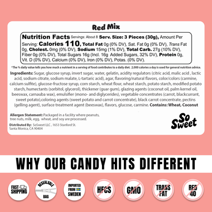 Swedish Candy 1/2lb Red Mix