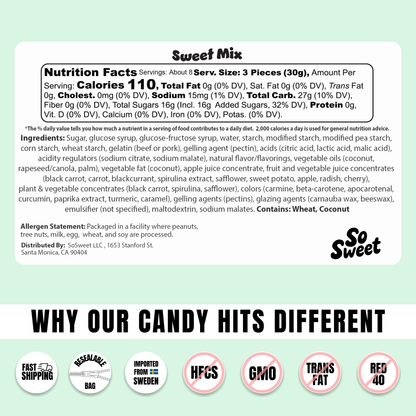 Swedish Candy 1/2lb Sweet Mix